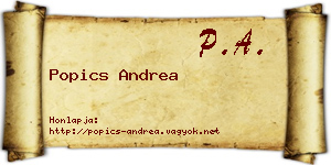 Popics Andrea névjegykártya